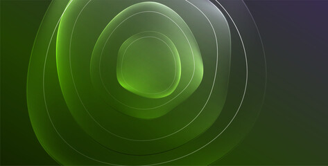 Colorful transparent flowing fluid shapes with glow effect geometric background. Wavy lines round forms. Vector illustration For Wallpaper, Banner, Background, Card, Book Illustration, landing page