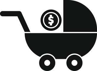 Baby pram care icon simple vector. Family protect. Share love