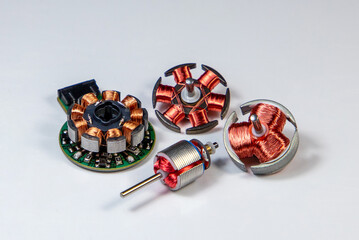 DC electric motor rotors with copper wire coils