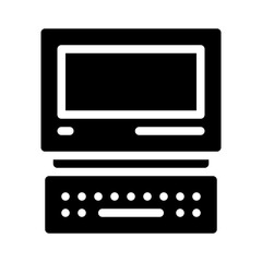 old computer glyph icon