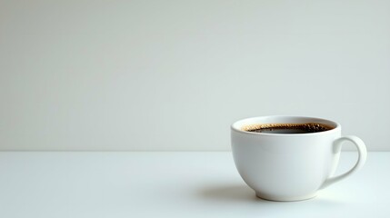 Coffee cup on white background with copy space for text.