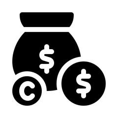 money bag glyph icon