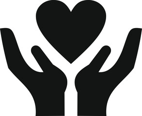 Care love support icon simple vector. Unit shield. Protect adoption - obrazy, fototapety, plakaty