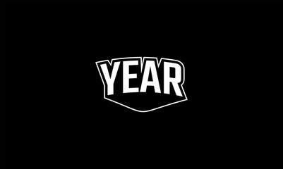 Illustration vector graphic typography of year on black background. Team text vintage. Good for template background, t-shirt, banner, poster, etc. 