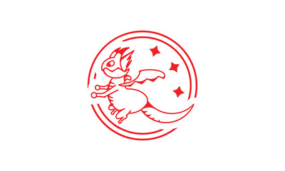 Baby Dragon with stars Logo