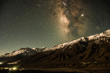 milky way galaxy in the mountain