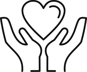 Care love support icon outline vector. Unit shield. Protect adoption