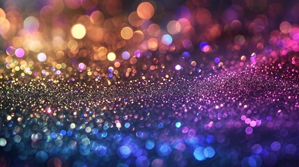 Background of abstract glitter lights, bokeh, blured. blue, gold and black. de focused. banner background
