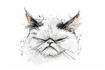 drawing a scratch style cat - obrazy, fototapety, plakaty