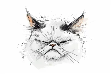 Foto op Plexiglas drawing a scratch style cat © Yoshimura
