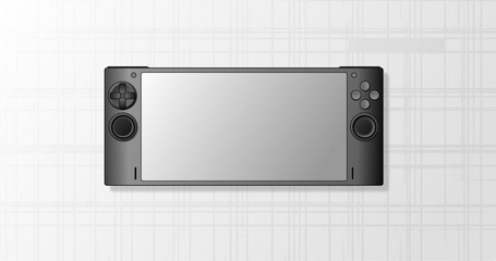 Fototapeta premium portable tablet pc or game console concept design isolated on blank white screen