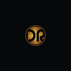 DR RD gold Luxury Logo. DR monogram logo with a combination of organic and serif fonts and a classic modern elegant style.