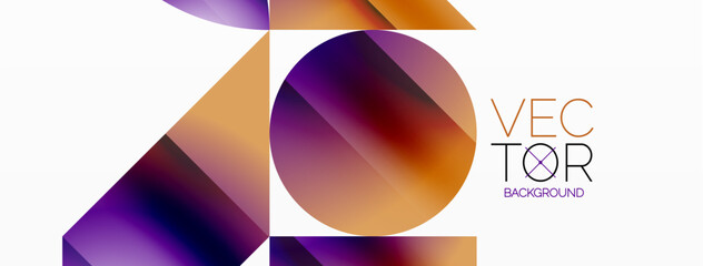 Serene gradient template. Circles and triangles mingle in minimalist perfection. Gentle fusion of forms and hues creates balanced yet captivating backdrop, embodying modern sophistication
