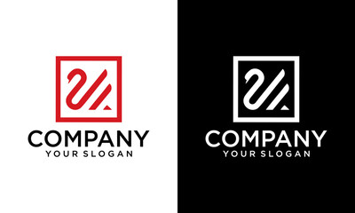 Creative Swan line style logo icon design template flat vector