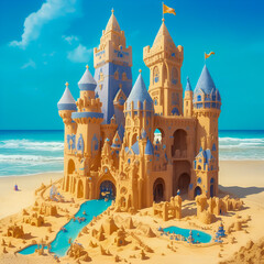 Obraz premium sandcastle on the beach