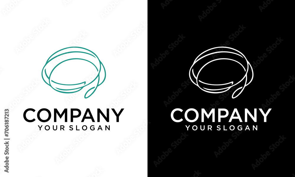 Poster brain logo silhouette design vector template linear style. brainstorm think idea logotype concept ou