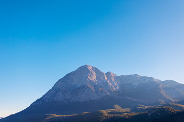 Beautiful colorful landscape. View of the mountain and cliffs in Geyikbayiri, Turkey, which is a famous place for rock climbing.