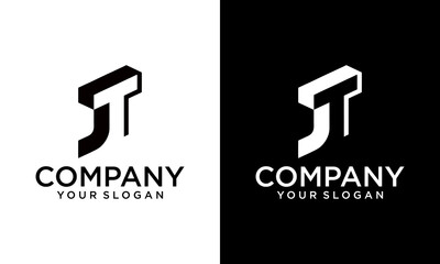 Modern JT or JT Letter Business Logo Design Alphabet Icon Vector Symbol