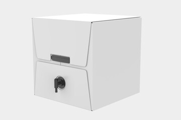 Box with Liquid Mockup Isolated On White Background. 3d illustration