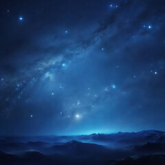 Blue Night Starry Sky Space Background Generative AI