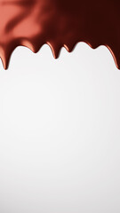 白背景に溶けたチョコレート（縦長）