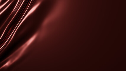 波打つ溶けたチョコレートの背景素材。3D（横長）