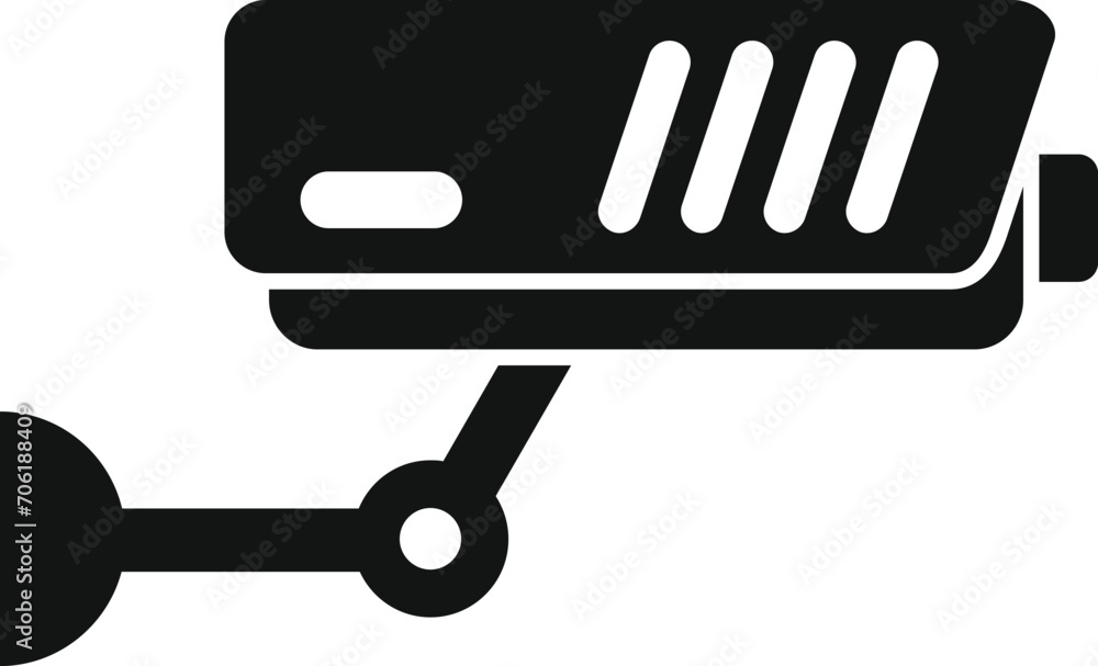 Poster polling booth camera view icon simple vector. choice election. debate talking
