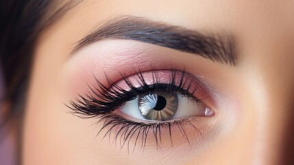 Obraz premium Close Up of Eye with Eyeshadow