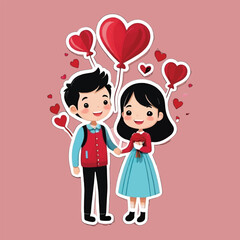 vector design couple lover celebrate valentine day 