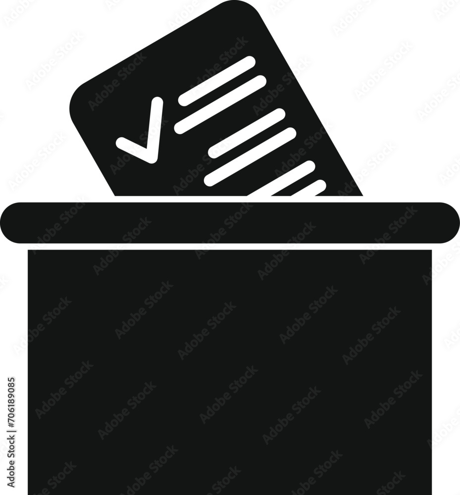 Wall mural Ballot paper box icon simple vector. Speaker citizen. State place