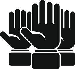 Voting choice icon simple vector. Debate talking report. Protect decision