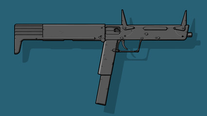 Graphic image of submachine gun