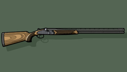 Graphic image of classic hunting gun - obrazy, fototapety, plakaty