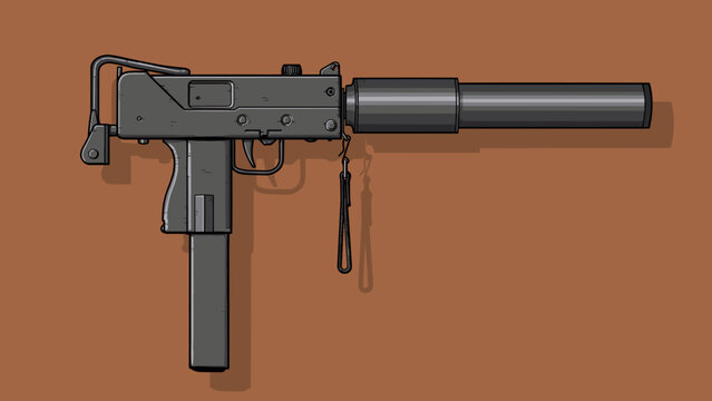 Graphic image of submachine gun