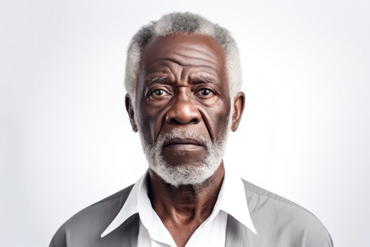 Elderly man serious face portrait