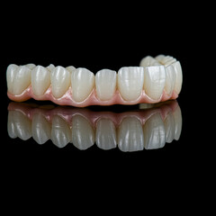 Fototapeta na wymiar zircon bridge on 8 dental implants