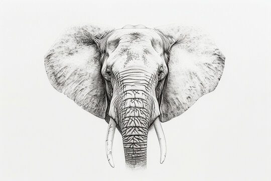 drawing a stroke style elephant