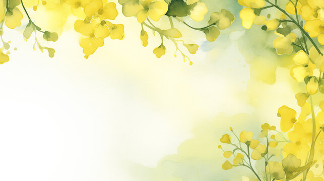 美しい春の菜の花のバナー用背景イラスト
