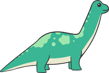 Cute Green Brontosaurus 