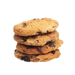 Chocolate chip cookies on transparent background png
