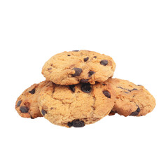 Chocolate chip cookies on transparent background png