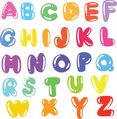 balloon font  alphabet vector set for school colorful letters set	