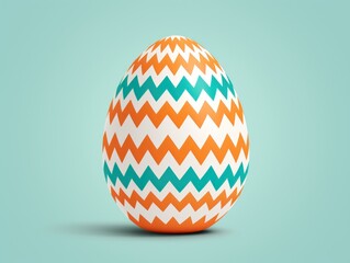 Basic Easter egg with a zigzag pattern ,flat style
