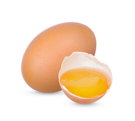 Chicken Egg , Broken egg isolated on white background