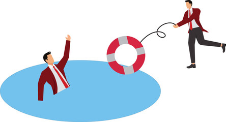 Support, Life Belt, Lifeguard, Assistance, Emergency Services Occupation, Businessmans