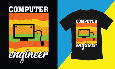 Computer Engineer T-shirt Design Vector Template