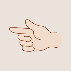 Hand Pointing Left Hand Sign Fingers, gesture, hand icon Vector Illustration