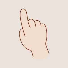 Hand Pointing, Hand Sign Fingers, gesture, hand icon Vector Illustration