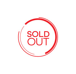 sold out sign on white background