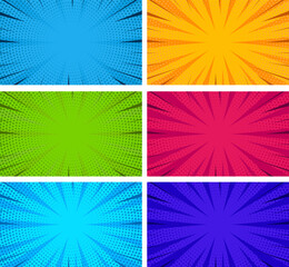 comic vector background in all colors